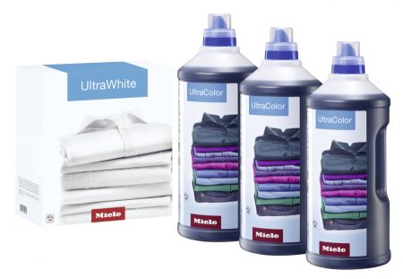 Набор моющих средств для ухода за бельём 3×UltraColor + 1×UltraWhite Miele купить в Москве | Всегда в наличии! | Артикул 11518190 | Официальный сайт